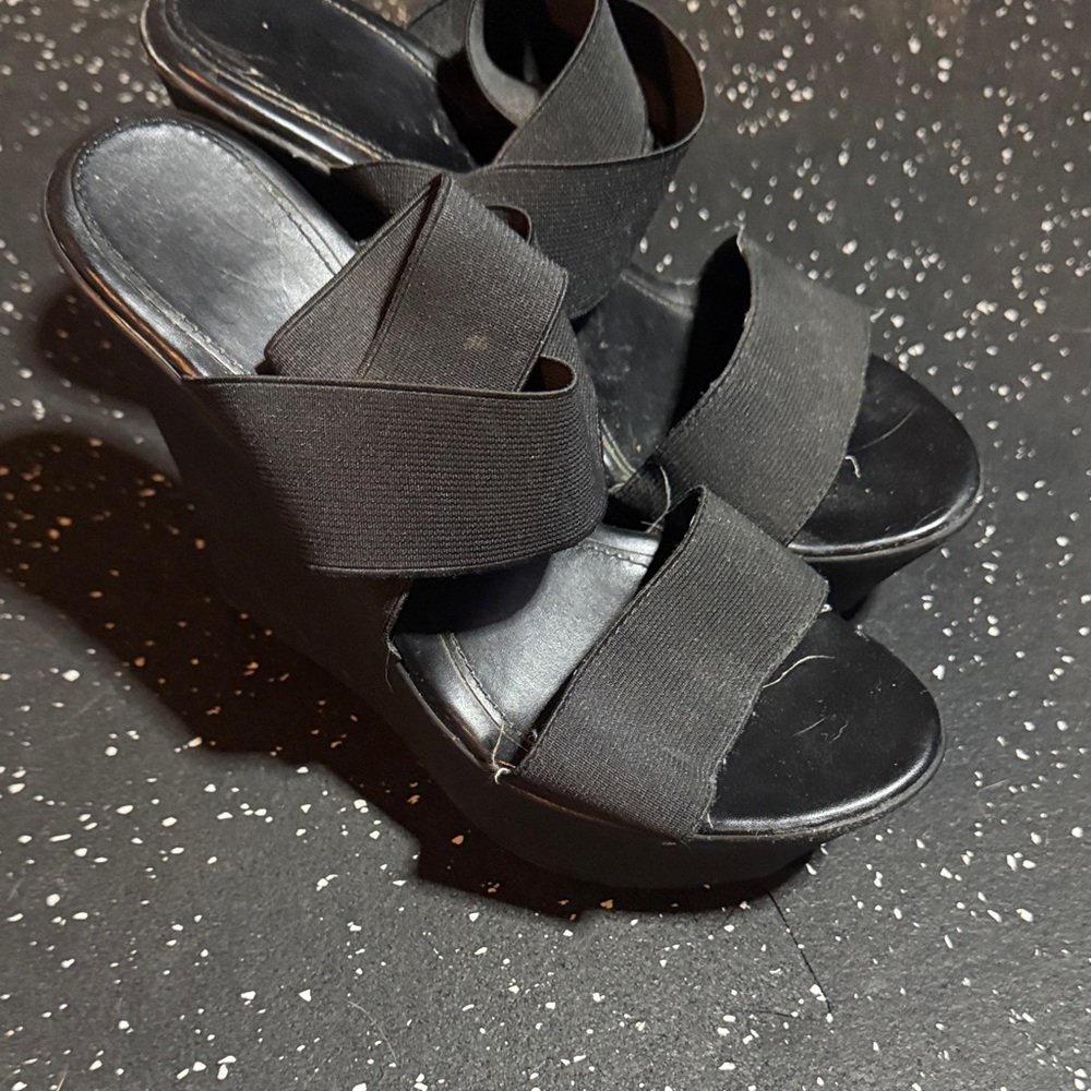 Mossimo Supply Co. Black Wedge Sandals